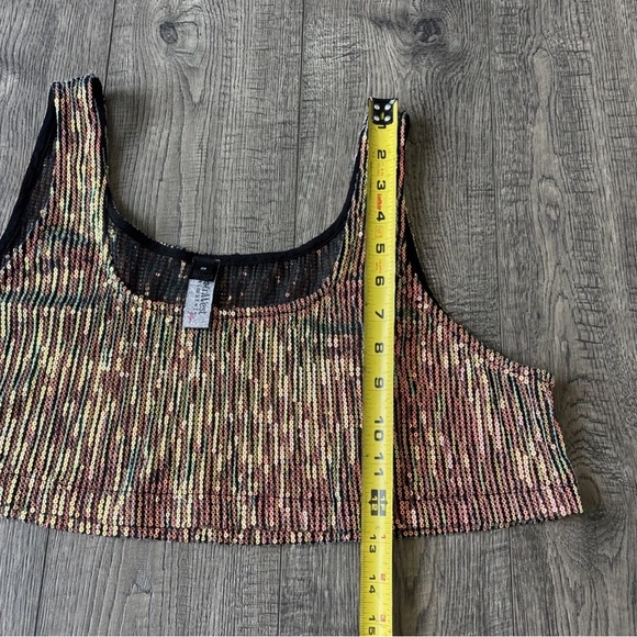 H&M Sparkling Sequin Crop Top - Pink and Gold - Picture 7 of 8